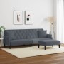 2-Sitzer-Schlafsofa und dunkelgraue Samthockerkissen von vidaXL, Sofas - Ref: Foro24-3216220, Preis: 313,99 €, Rabatt: %