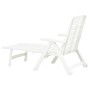 Tumbona plegable de plástico blanco de vidaXL, Tumbonas - Ref: Foro24-48754, Precio: 119,64 €, Descuento: %