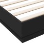 Estructura de cama madera de ingeniería negra 180x200 cm