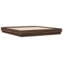 Estructura de cama madera de ingeniería marrón roble 180x200 cm