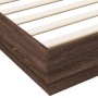 Estructura de cama madera de ingeniería marrón roble 180x200 cm