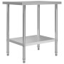 Stainless steel kitchen work table 80x60x85 cm by vidaXL, Restoration - Ref: Foro24-51186, Price: 138,75 €, Discount: %