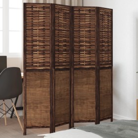 Dark brown paulownia wood 4-panel separator screen by vidaXL, Room dividers - Ref: Foro24-358706, Price: 110,99 €, Discount: %