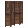 Dark brown paulownia wood 4-panel separator screen by vidaXL, Room dividers - Ref: Foro24-358706, Price: 110,62 €, Discount: %