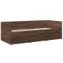 Lounger with brown oak engineered wood drawers 90x190 cm by vidaXL, Beds and slatted bases - Ref: Foro24-3280831, Price: 186,...