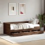 Lounger with brown oak engineered wood drawers 90x190 cm by vidaXL, Beds and slatted bases - Ref: Foro24-3280831, Price: 186,...