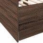 Lounger with brown oak engineered wood drawers 90x190 cm by vidaXL, Beds and slatted bases - Ref: Foro24-3280831, Price: 186,...