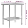 Stainless steel kitchen work table 80x60x85 cm by vidaXL, Restoration - Ref: Foro24-51186, Price: 138,75 €, Discount: %