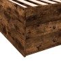 Tumbona con cajones madera ingeniería roble ahumado 100x200 cm