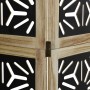 Biombo separador 3 paneles madera maciza Paulownia marrón negro
