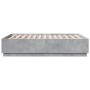 Concrete gray engineered wood bed frame 120x190cm by vidaXL, Beds and slatted bases - Ref: Foro24-3209747, Price: 132,99 €, D...