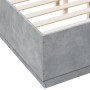 Estructura de cama madera de ingeniería gris hormigón 120x190cm