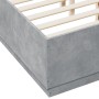 Estructura de cama madera de ingeniería gris hormigón 120x190cm de vidaXL, Camas y somieres - Ref: Foro24-3209747, Precio: 13...