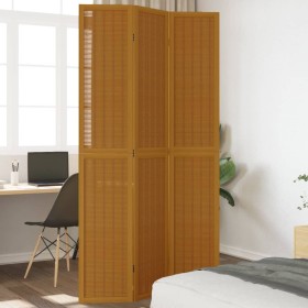 3-panel partition screen solid brown paulownia wood by vidaXL, Room dividers - Ref: Foro24-358816, Price: 97,19 €, Discount: %