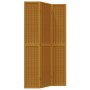 Biombo separador de 3 paneles madera maciza paulownia marrón