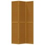 Biombo separador de 3 paneles madera maciza paulownia marrón