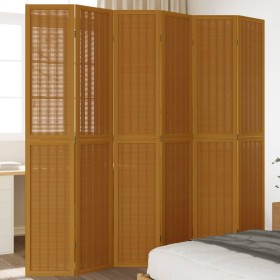 6-panel partition screen solid paulownia wood brown by vidaXL, Room dividers - Ref: Foro24-358828, Price: 185,47 €, Discount: %