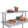 Stainless steel work table shelf 120x30x35 cm by vidaXL, Restoration - Ref: Foro24-51192, Price: 120,99 €, Discount: %