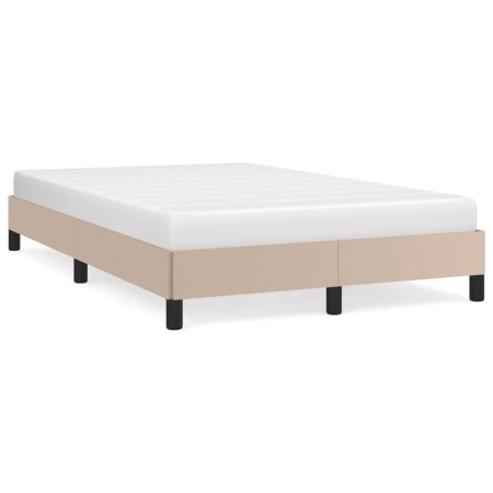 Cappuccino synthetic leather bed frame 120x190 cm by vidaXL, Beds and slatted bases - Ref: Foro24-379501, Price: 95,99 €, Dis...