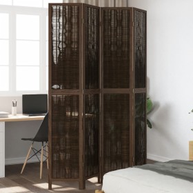 Dark brown paulownia wood 4-panel dividing screen by vidaXL, Room dividers - Ref: Foro24-358660, Price: 100,99 €, Discount: %