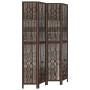 Dark brown paulownia wood 4-panel dividing screen by vidaXL, Room dividers - Ref: Foro24-358660, Price: 101,28 €, Discount: %