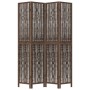 Dark brown paulownia wood 4-panel dividing screen by vidaXL, Room dividers - Ref: Foro24-358660, Price: 101,28 €, Discount: %