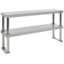 2-tier stainless steel work table shelf 120x30x65 cm by vidaXL, Restoration - Ref: Foro24-51193, Price: 147,06 €, Discount: %