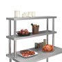 2-tier stainless steel work table shelf 120x30x65 cm by vidaXL, Restoration - Ref: Foro24-51193, Price: 147,06 €, Discount: %