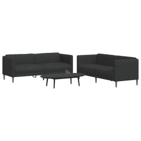 2-teilige Sofagarnitur aus schwarzem Stoff von vidaXL, Sofas - Ref: Foro24-3209240, Preis: 555,95 €, Rabatt: %