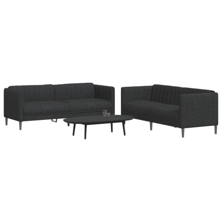 2-teilige Sofagarnitur aus schwarzem Stoff von vidaXL, Sofas - Ref: Foro24-3209240, Preis: 554,99 €, Rabatt: %