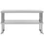 2-tier stainless steel work table shelf 120x30x65 cm by vidaXL, Restoration - Ref: Foro24-51193, Price: 147,06 €, Discount: %