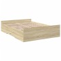 Cama con cajones madera de ingeniería roble Sonoma 120x190 cm