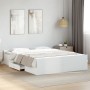 White engineered wood bed frame with drawers 160x200 cm by vidaXL, Beds and slatted bases - Ref: Foro24-3280279, Price: 161,6...