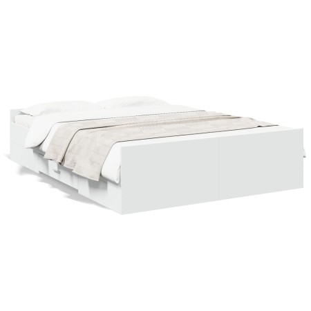 Cama con cajones madera de ingeniería blanco 120x190 cm de vidaXL, Camas y somieres - Ref: Foro24-3280321, Precio: 169,09 €, ...