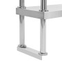 2-tier stainless steel work table shelf 120x30x65 cm by vidaXL, Restoration - Ref: Foro24-51193, Price: 147,06 €, Discount: %