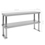 2-tier stainless steel work table shelf 120x30x65 cm by vidaXL, Restoration - Ref: Foro24-51193, Price: 147,06 €, Discount: %