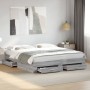 Cama con cajones madera ingeniería gris Sonoma 180x200 cm de vidaXL, Camas y somieres - Ref: Foro24-3280368, Precio: 204,99 €...