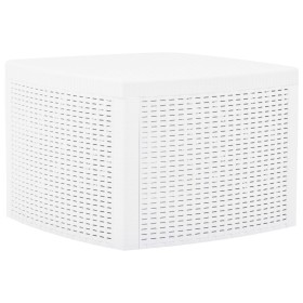 Mesa auxiliar de plástico blanco 54x54x36,5 cm de vidaXL, Mesas de jardín - Ref: Foro24-48774, Precio: 45,99 €, Descuento: %