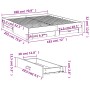 Cama con cajones madera ingeniería gris Sonoma 180x200 cm