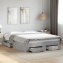 Concrete gray engineered wood bed with drawers 150x200 cm by vidaXL, Beds and slatted bases - Ref: Foro24-3280380, Price: 188...