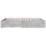 Concrete gray engineered wood bed with drawers 150x200 cm by vidaXL, Beds and slatted bases - Ref: Foro24-3280380, Price: 188...