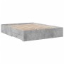 Concrete gray engineered wood bed with drawers 150x200 cm by vidaXL, Beds and slatted bases - Ref: Foro24-3280380, Price: 188...