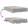 Cama con cajones madera ingeniería gris Sonoma 150x200 cm de vidaXL, Camas y somieres - Ref: Foro24-3280382, Precio: 195,00 €...