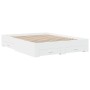 White engineered wood bed frame with drawers 150x200 cm by vidaXL, Beds and slatted bases - Ref: Foro24-3280377, Price: 194,9...