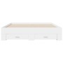 White engineered wood bed frame with drawers 150x200 cm by vidaXL, Beds and slatted bases - Ref: Foro24-3280377, Price: 194,9...