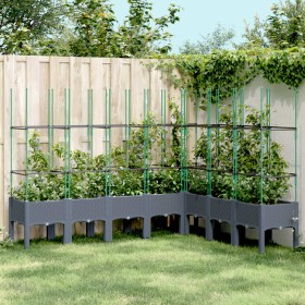 Jardinera con enrejado PP gris 200x160x142,5 cm de vidaXL, Maceteros y jardineras - Ref: Foro24-367971, Precio: 155,46 €, Des...