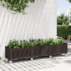 Brown PP planter with wheels 240x50x54 cm by vidaXL, Pots and planters - Ref: Foro24-368000, Price: 234,95 €, Discount: %