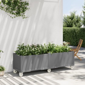 Planter with wheels PP light gray 160x50x54 cm by vidaXL, Pots and planters - Ref: Foro24-367984, Price: 174,36 €, Discount: %