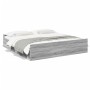 Cama con cajones madera ingeniería gris Sonoma 200x200 cm de vidaXL, Camas y somieres - Ref: Foro24-3280270, Precio: 175,97 €...