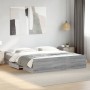 Cama con cajones madera ingeniería gris Sonoma 200x200 cm de vidaXL, Camas y somieres - Ref: Foro24-3280270, Precio: 175,97 €...